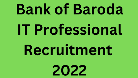 Bank of Baroda IT Professional Recruitment 2022