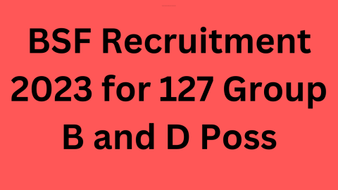 BSF Recruitment 2023 for 127 Group B and D Poss